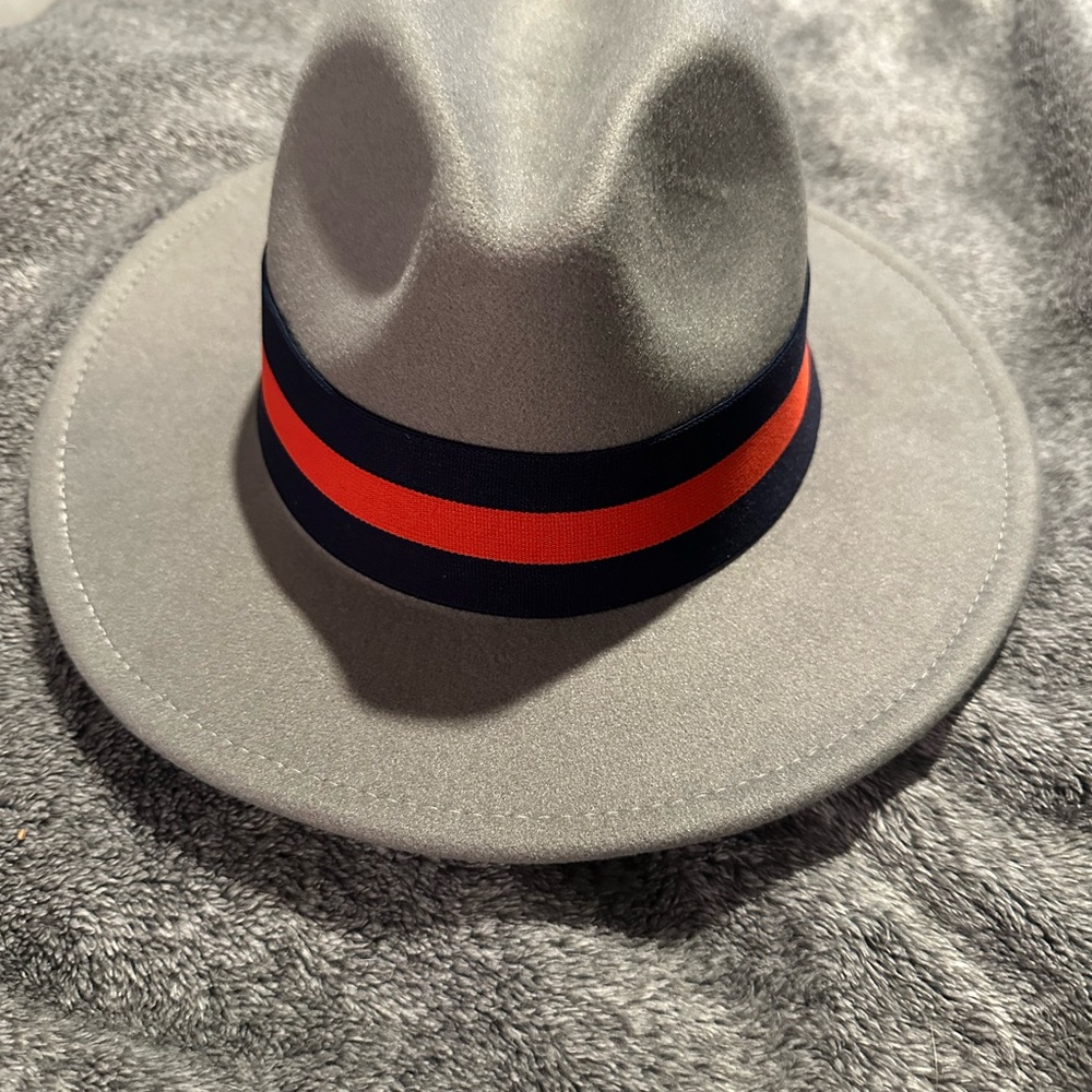 Milani Gray Fedora with Red and Black Band